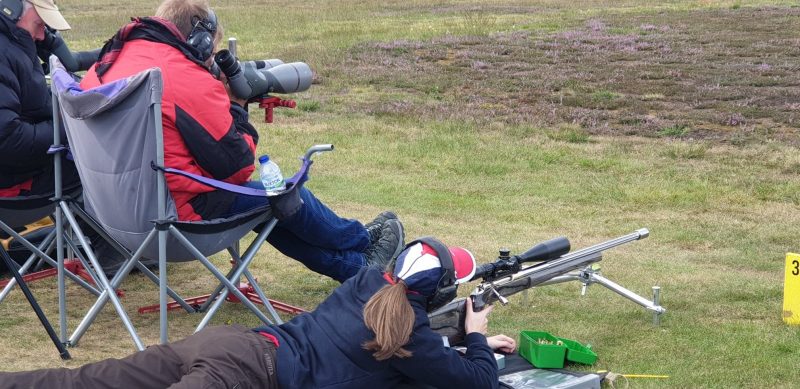 Lady shooting for British Fclass team