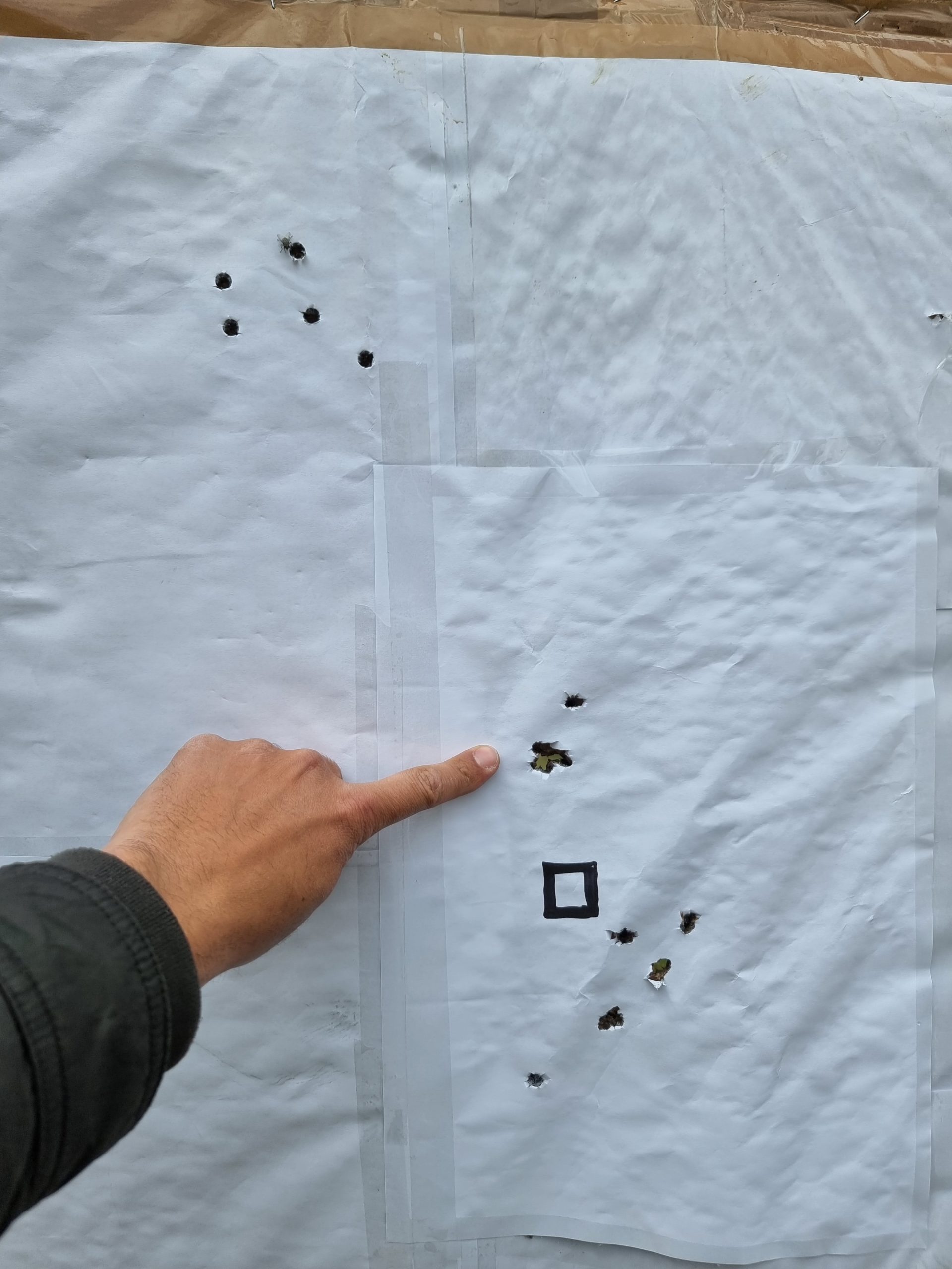 300-metre rifle load development group on paper target